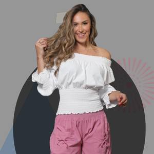 Áo sơ mi nữ hiện đại, kiểu dáng thanh lịch, họa tiết trơn màu trắng be, thiết kế bất đối xứng, có khóa kéo, kiểu áo kiểu và áo blouse. - Product Image 3