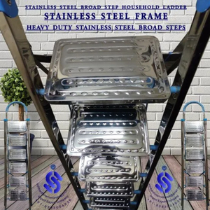 6 Step Stainless Steel Broad Step FRP <b>TELESCOPE</b> <b>LADDER</b> Household Multi Purpose Foldable <b>Ladder</b> Cleaning Maintenance & DIY Tasks - Product Image 4