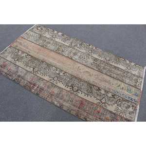 Alfombra vintage de 3.4x6.1 pies (105x185 cm), alfombra turca marrón con lunares - Product Image 3