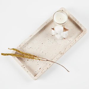 Support de présentation de gâteau de mariage en pierre naturelle rustique, travertin - Product Image 3