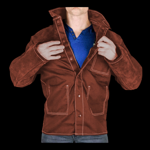 Chaqueta de soldadura cuerpo de cuero con mangas de algodón diseño cómodo Chaqueta de soldadura OEM ODM color y tamaño personalizados disponibles - Product Image 3