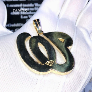 จี้เพชรโมอิสซาไนต์แบบฮิปฮอปสลักชื่อตามสั่ง เงินแท้ 925 ชุบทองหรูหรา - Product Image 2