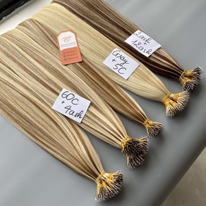Extensiones de cabello Nano Tip pre-Bonde de colores resaltados personalizados, cutícula de fondo grueso completo, cabello alineado, cabello crudo vietnamita 100% - Product Image 2