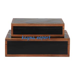 Boîte à bijoux fantaisie décorative de luxe en verre avec bordure dorée en métal boîte à bijoux faite à la main pour le rangement de cadeaux et d'accessoires de décoration - Product Image 4