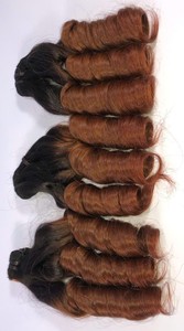 Extensions de cheveux humains en vrac AZURA HAIR du Vietnam, couleur brun-roux auburn, vierges, double trame, double tirage, 100g, pour tissage de cheveux - Product Image 4