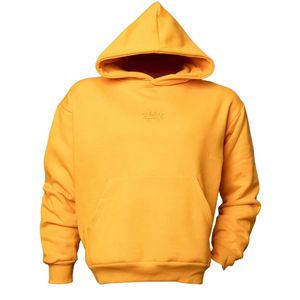 Sudadera con Capucha Amarilla para Hombre, de Algodón Grueso, con Bolsillo Tipo Canguro, Estilo Casual Urbano - Product Image 1