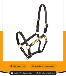 Équipement de cheval de haute qualité licou réglable licou d'exposition en cuir de qualité supérieure avec plaque signalétique pliant éphémère - Product Image 3