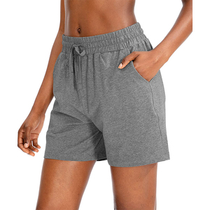 Women's Gym Shorts Low Price Breathable Quick Dry Elastic <b>Drawstring</b> with Button & Pattern Decoration Canvas Fabric - Product Image 2