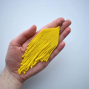 ต่างหูลูกปัดแก้วทันสมัยดีไซน์เทอร์ควอยซ์ขอบเรียงเป็นเอกลักษณ์ของขวัญจากงานหัตถกรรม - Product Image 1