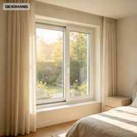 Fenêtres coulissantes en PVC/UPVC résistantes à la corrosion salin, profil 80A, anti-vent marin pour projets de villas et gîtes en bord de mer