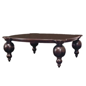 โต๊ะกาแฟไม้ โต๊ะกลางทาสีมะฮอกกานี โต๊ะกาแฟทรงสี่เหลี่ยมสไตล์ฝรั่งเศส โต๊ะน้ำชาโบราณสำหรับเฟอร์นิเจอร์ห้องนั่งเล่น - Product Image 5