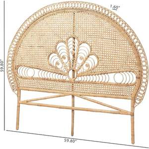 Marlette หัวเตียงราชินีสินค้าเครื่องมือแบบสแตนด์อโลนทำจากหวายธรรมชาติแบบสแตนด์อโลน - Product Image 2