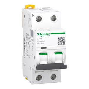 Interruttore Automatico Miniaturizzato (MCB) Schneider Electric A9F78616 Acti9 IC60N 1P+N 16A Curva B 6000A (IEC/EN 60898-1) 10kA - Product Image 1