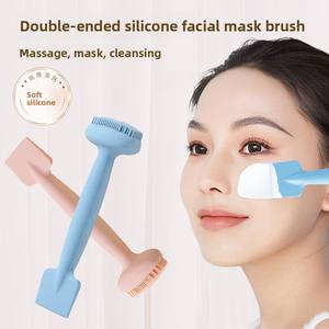 Cepillo de Silicona para Mascarillas Faciales, Aplicación y Eliminación de Mascarillas de Lodo, Eliminación de Puntos Negros, Herramienta de Belleza Especializada, Doble Cabezal, Dos en Uno - Product Image 4