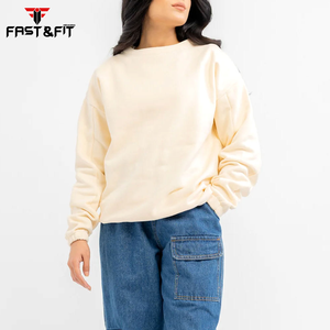 Nuevo Diseño, Secado Rápido, 100% Algodón, Estampado Frontal, Colores y Tallas Personalizadas, Sudaderas con Hombros Caídos al por Mayor para Mujer, Unisex, Cuello Redondo - Product Image 3