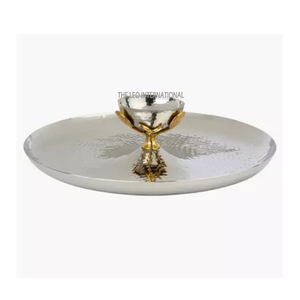 Tazón de servicio de metal con acabado dorado atento para servir alimentos, bebidas, patatas fritas y tazón de inmersión gratis disponible al mejor precio - Product Image 3