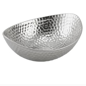 ชามเสิร์ฟโลหะขัดเงาทำด้วยมือชามอลูมิเนียมสีเงินแบบตอกบนโต๊ะเครื่องครัวสำหรับตกแต่งภาชนะใส่ผลไม้และข้าว - Product Image 5