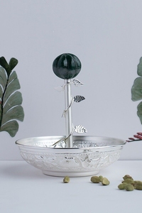 Bol de désodorisant de luxe en pierre naturelle argentée et laiton - Product Image 4