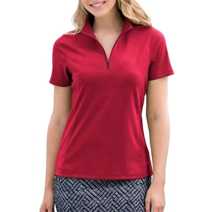 Ladies Girls Active Wear Short Sleeve <b>Zip</b> <b>Up</b> Women <b>Polo</b> Golf Summer Stylish Fashion T-shirt Sportswear Summer Wear Comfortable - Product Image 2
