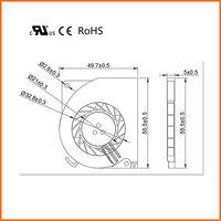 Fournisseur d'usine 50*55*10mm ventilateur d'unité centrale d'ordinateur portable pour NEC Vk23 5V 12V 0.5A Mini ventilateur de refroidissement à faible bruit