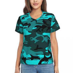 Vintage Casual Hip Hop T-shirts Plage Imprimé Surdimensionné Col V Manches Courtes Respirant Solide Motif Polyester Uni Teint - Product Image 4