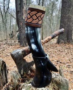 Taza de Beber Reutilizable Ecológica Hecha a Mano con Cuerno de Buey Estilo Vikingo Premium para Uso en el Hogar, Bar o Festivales - Product Image 6