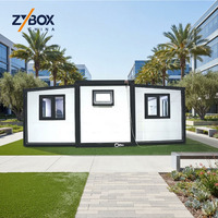ZYBOX Maison conteneur modulaire préfabriquée robuste et extensible de 40 pieds pour camp minier, bureau, dortoir de travail, maison modulaire en EPS