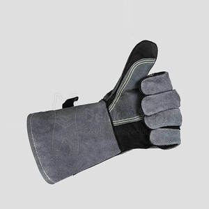 Gants de sécurité résistants à la chaleur, sur mesure, faible MOQ, avec doublure intérieure en polaire, gants de travail en cuir durables personnalisés pour soudeurs - Product Image 2