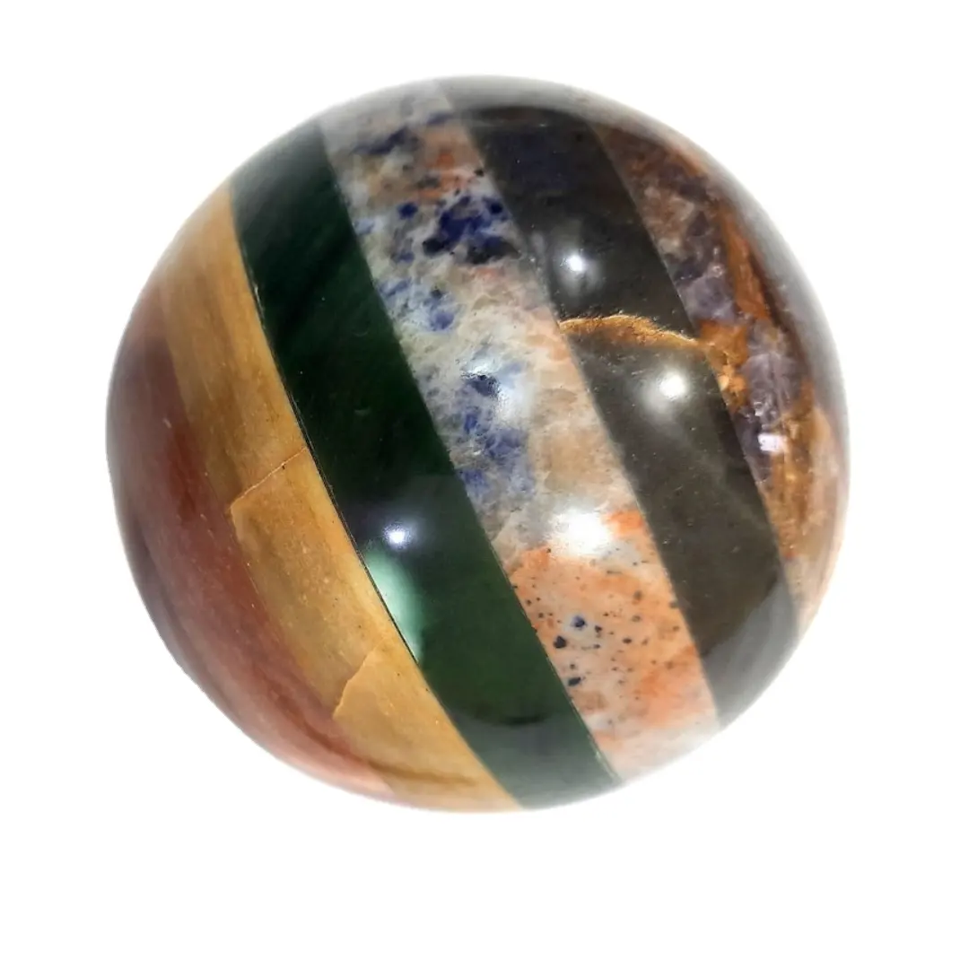 Boule de cristal de sphère de sept Chakra de guérison naturelle de haute qualité pour la méditation guérison thérapie de Chakra spirituel Feng Shui