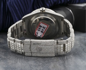 Montre de luxe antique sertie de moissanite, mouvement double ETA, VVS1, entièrement sertie de diamants, style hip-hop, acier inoxydable, cadran en verre, bracelet de 20 mm - Product Image 4