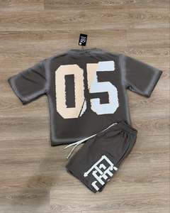 Vêtements pour hommes surdimensionnés personnalisés poids lourd blanc uni Boxy Fit 100% coton t-shirt et shorts ensembles pour hommes été 2 pièces ensemble - Product Image 2