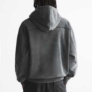 Sudaderas con capucha para hombre Sudadera con estampado personalizado 100% algodón Oversized Drop Shoulder Streetwear Sudadera con capucha Heavyweight Vintage Washed Hoodie - Product Image 1