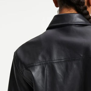 High Quality Durable Leather <b>Shirts</b> <b>for</b> <b>Women</b> Customized Logo OEM Service Street Wear <b>Women</b> Leather <b>Shirts</b> - Product Image 6