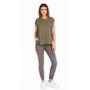 T-shirt fluide et musclé pour femmes avec poignets roulés Tailles S-2XL Tops 2025 T-shirts basiques amples pour impression personnalisée Parfait pour les femmes - Product Image 1
