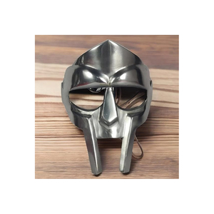 Masque de casque de gladiateur romain attrayant pour Halloween |   Style Viking médiéval avec des sangles en cuir |   Armure de fête cosplay abordable - Product Image 2