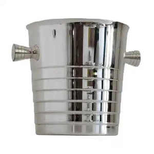 Cubo de hielo de metal de calidad superior de acero inoxidable con mango, elegante, duradero y perfecto para fiestas y uso en el bar del hogar - Product Image 5