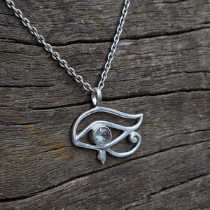 Pendentif Oeil en Argent 925 avec Topaze Bleue Pendentifs fins légers et breloques - Product Image 4