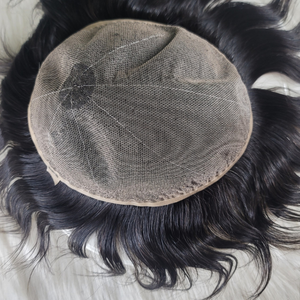 Peluca de cabello humano 100% prediseñada para hombres, tupé de encaje completo con corte de moda para hombres - Product Image 3