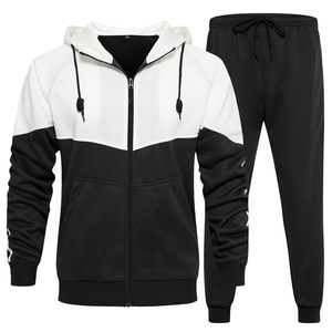 Ensembles de survêtements personnalisés avec logo brodé, survêtements unisexes, ensembles de survêtements personnalisés en tissu, ensemble 2 pièces pour l'extérieur, sweat-shirt et pantalon de survêtement pour homme - Product Image 1