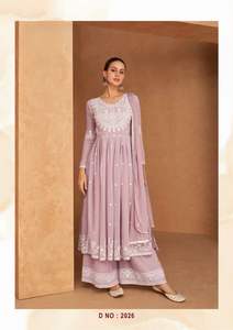 Último diseñador Faux Georgette bordado secuencia trabajo Sharara traje por Fab Zone - Product Image 4