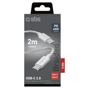 Cable de Datos USB-C Trenzado de 60W, 2m, Gris, TECABLETISSUE2G Cavo - Product Image 2