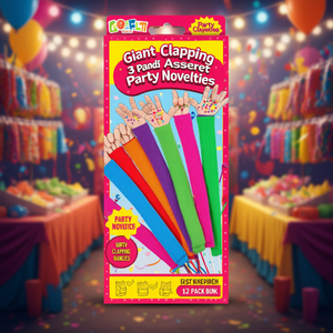 Paquete de 3 Palmas Gigantes de Plástico para Aplaudir, Surtido de Artículos de Fiesta, Paquete a Granel de 12 Unidades - Product Image 3