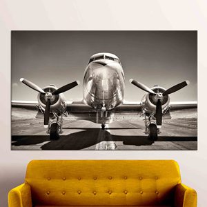 Art abstrait élégant sur toile sur le thème de l'aviation : Décoration moderne imprimée, toile encollée - Product Image 1