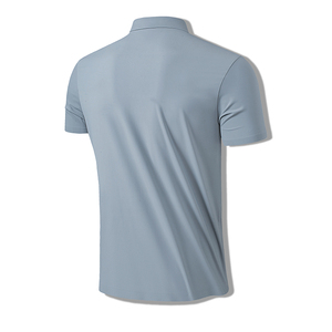 Polo pour homme en coton respirant, vente en gros, OEM, à manches courtes, tricoté, motif uni, longueur standard, teinture unie - Product Image 2