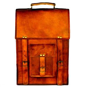 Porte-documents pour ordinateur portable en cuir véritable pour femmes fait à la main sac à dos de style vintage pour l'école et les voyages avec motif de logo personnalisable - Product Image 1