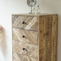 Offre spéciale Commode en bois de manguier massif Tiroirs de poitrine de style ferme pour la maison Bar École Hôpital Appartement Entrée Gym Hôtel Utilisation