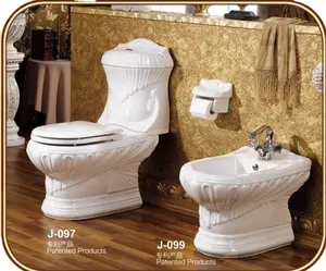 Vieany J-097 weiße Farbe europäischer klassischer Luxus Sanitärkeramik WC-Toilette Keramik randloses Zwei-Stück-Hotel