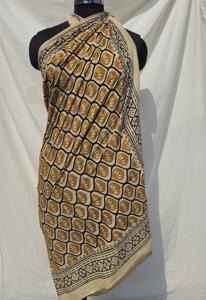 Vêtement de plage en coton pour femmes indiennes fait à la main, dupatta à col, imprimé à la main, coton naturel respirant, vêtements de fête à la piscine, vêtements d'été, grand paréo - Product Image 3