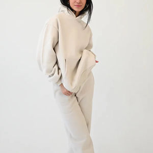 OEM Manufacturing Custom Women's <b>Fleece</b> Cotton Sweatshirts Blend <b>Oversized</b> Cozy Comfort Unisex Deep Hood <b>Hoodies</b> - Product Image 3