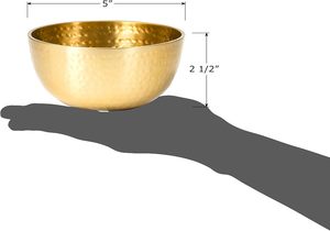 ชามอลูมิเนียมทุบกลมสำหรับตกแต่งหรูหราผู้ส่งออกสีทอง - Product Image 2